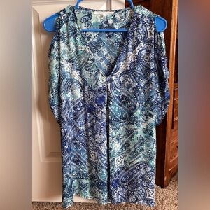 Blue and Green Paisley Blouse